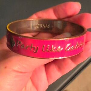 New FORNASH Pink & Gold Bangle Bracelet~Dress Like Jackie/Act Like Audrey…